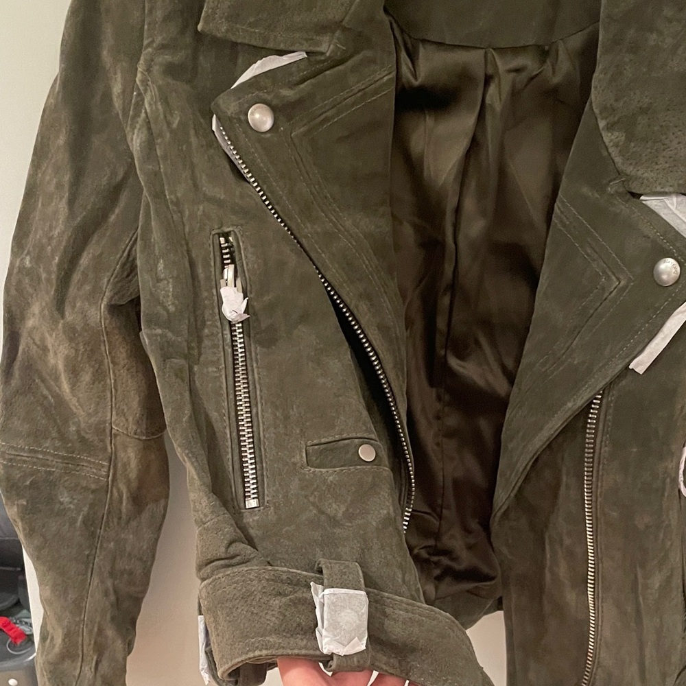 Blank NYC Khaki Suede Moto Jacket - Picture 3 of 8